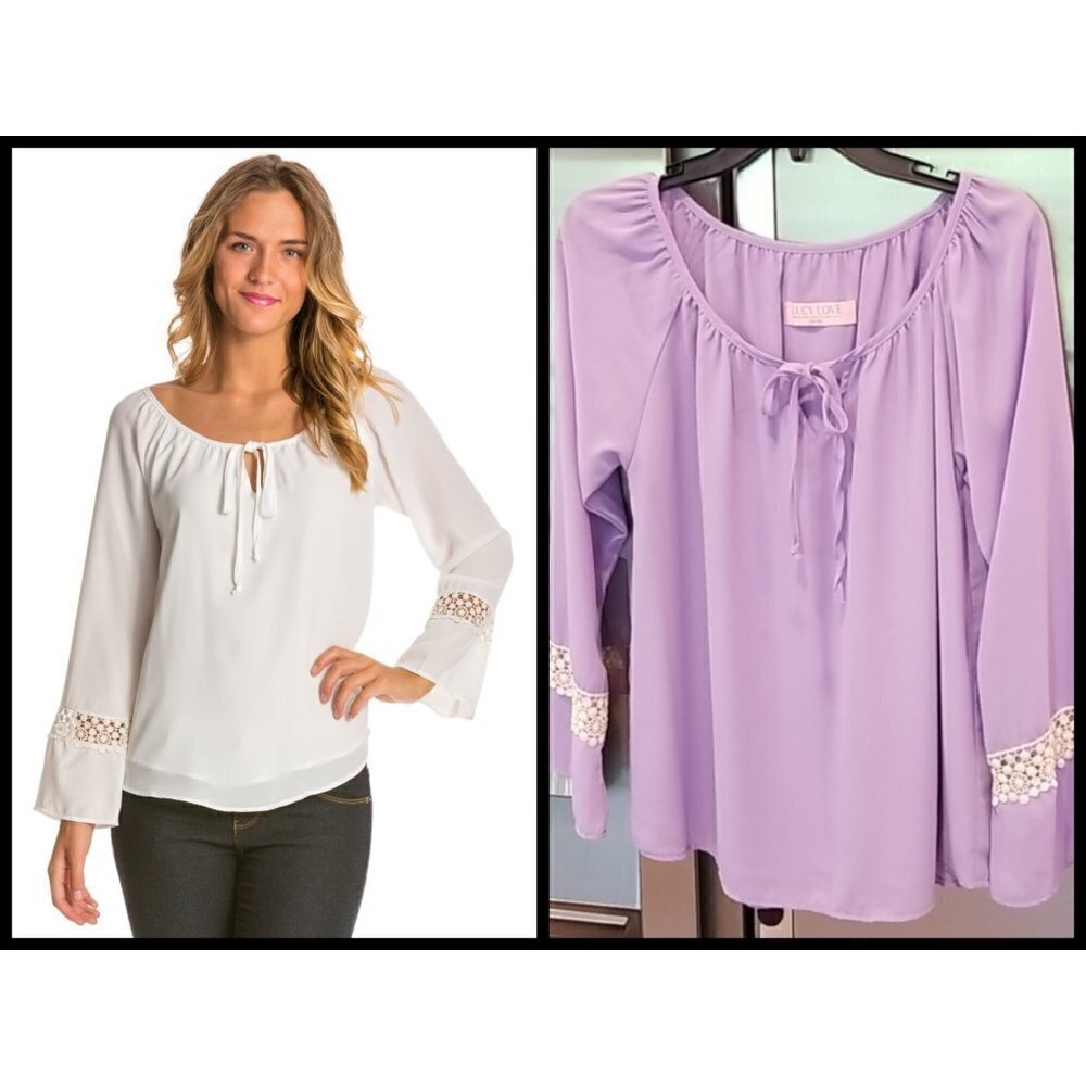 💕LUCY LOVE💕 Long Sleeve Blouse - Lavender Purple